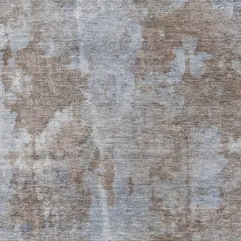 9' X 12' Brown And Ivory Abstract Washable Area Rug With UV Protection