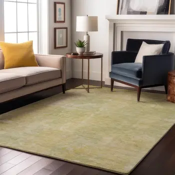 3' X 5' Gold And Ivory Abstract Washable Area Rug With UV Protection