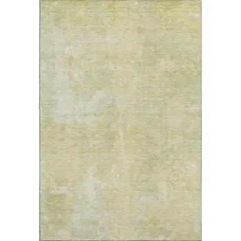 5' X 8' Gold And Ivory Abstract Washable Area Rug With UV Protection