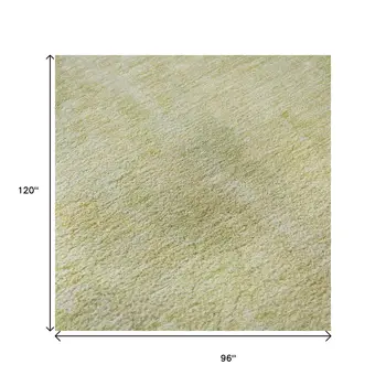 8' X 10' Gold And Ivory Abstract Washable Area Rug With UV Protection