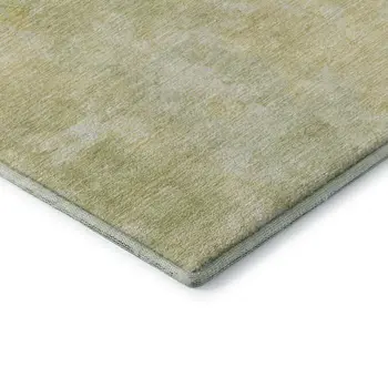 9' X 12' Gold And Ivory Abstract Washable Area Rug With UV Protection
