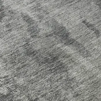 5' X 8' Gray And Ivory Abstract Washable Area Rug With UV Protection
