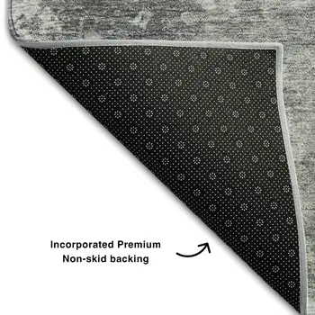 10' X 14' Gray And Ivory Abstract Washable Area Rug With UV Protection