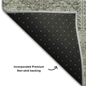 8' X 10' Gray And Ivory Tribal Washable Area Rug With UV Protection