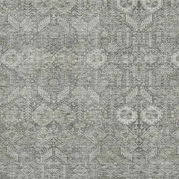 10' X 14' Gray And Ivory Tribal Washable Area Rug With UV Protection