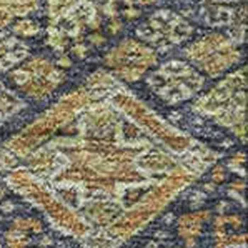 8' X 10' Rust Green And Gray Tribal Washable Area Rug With UV Protection