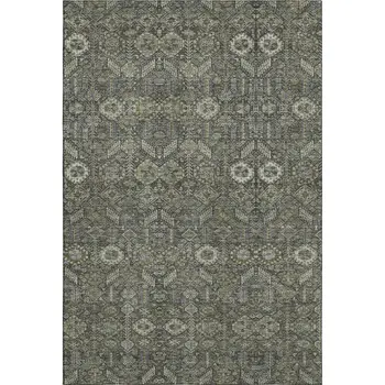 3' X 5' Taupe And Gray Tribal Washable Area Rug With UV Protection
