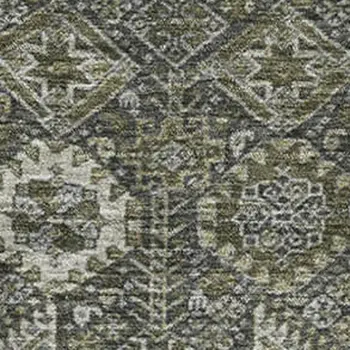 8' X 10' Taupe And Gray Tribal Washable Area Rug With UV Protection