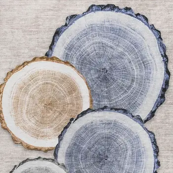 3' X 5' Beige Blue And Ivory Woodland Lodge Washable Area Rug With UV Protection