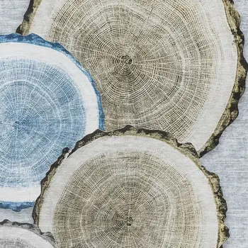 3' X 5' Blue Brown And Ivory Woodland Lodge Washable Area Rug With UV Protection