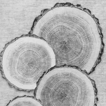 5' X 8' Gray And Ivory Woodland Lodge Washable Area Rug With UV Protection