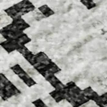 3' X 5' Black And Ivory Striped Washable Area Rug With UV Protection