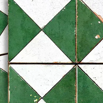 12" x 12" Green Vinyl Arabesque Peel And Stick Removable Tiles