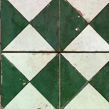 6" x 6" Green Vinyl Arabesque Peel And Stick Removable Tiles