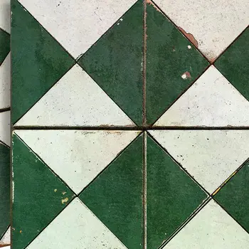 8" x 8" Green Vinyl Arabesque Peel And Stick Removable Tiles