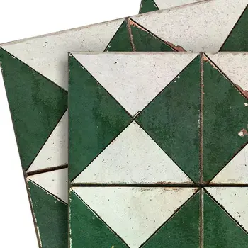 12" x 12" Green Vinyl Arabesque Peel And Stick Removable Tiles