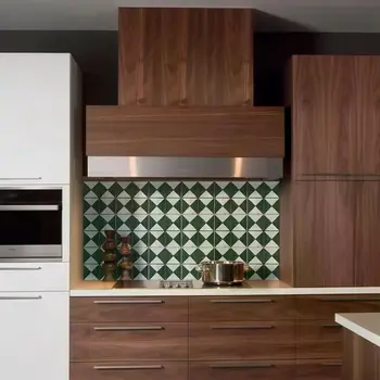 12" x 12" Green Vinyl Arabesque Peel And Stick Removable Tiles
