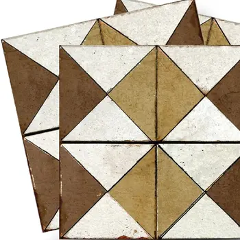 4" x 4" Brown Vinyl Arabesque Peel And Stick Removable Tiles