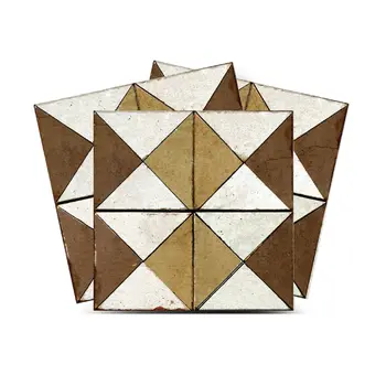6" x 6" Brown Vinyl Arabesque Peel And Stick Removable Tiles