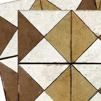 8" x 8" Brown Vinyl Arabesque Peel And Stick Removable Tiles