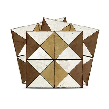 12" x 12" Brown Vinyl Arabesque Peel And Stick Removable Tiles