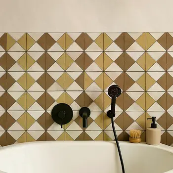 12" x 12" Brown Vinyl Arabesque Peel And Stick Removable Tiles