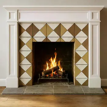 12" x 12" Brown Vinyl Arabesque Peel And Stick Removable Tiles