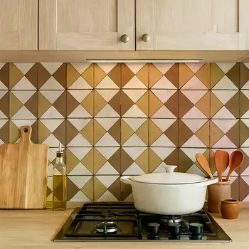 12" x 12" Brown Vinyl Arabesque Peel And Stick Removable Tiles