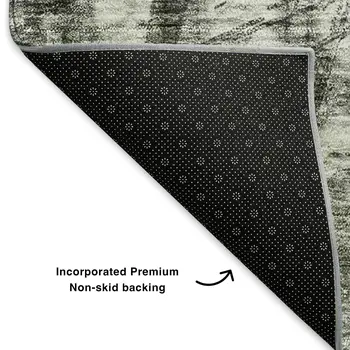 9' X 12' Charcoal And Gray Ikat Washable Area Rug With UV Protection