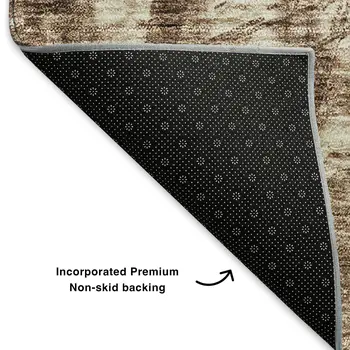 3' X 5' Chocolate And Beige Ikat Washable Area Rug With UV Protection