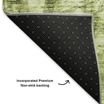 8' X 10' Olive Green And Ivory Ikat Washable Area Rug With UV Protection