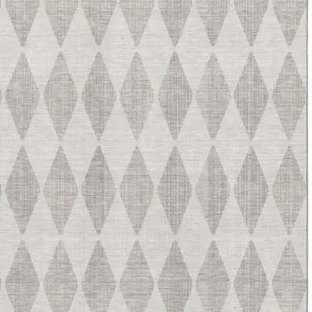 8' X 10' Beige And Ivory Diamond Washable Area Rug With UV Protection