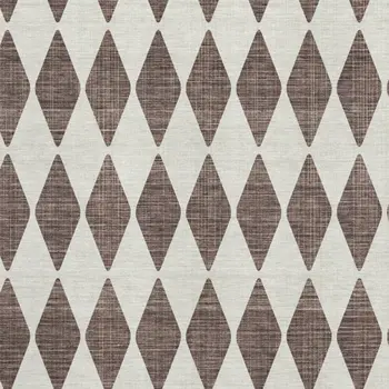 3' X 5' Brown And Ivory Diamond Washable Area Rug With UV Protection