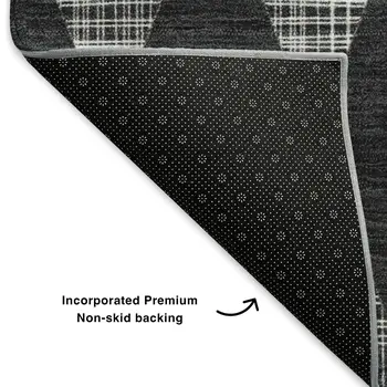 5' X 8' Charcoal And Ivory Diamond Washable Area Rug With UV Protection