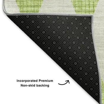 10' X 14' Lime Green And Ivory Diamond Washable Area Rug With UV Protection