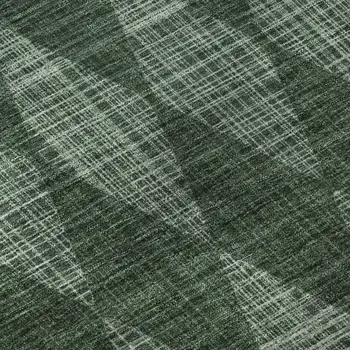 5' X 8' Olive Green And Ivory Diamond Washable Area Rug With UV Protection