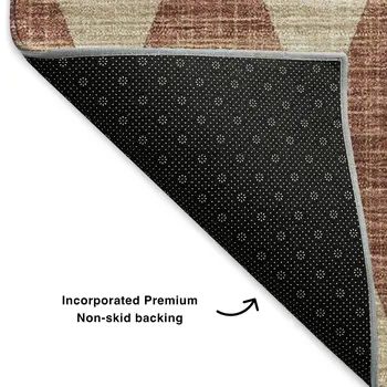 9' X 12' Chili Red And Ivory Diamond Washable Area Rug With UV Protection