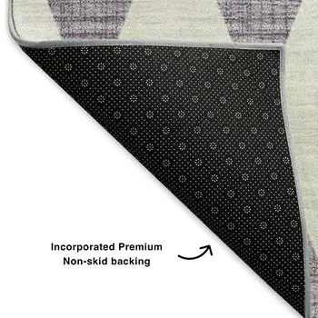 10' X 14' Purple And Ivory Diamond Washable Area Rug With UV Protection