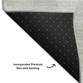 9' X 12' Pewter And Ivory Diamond Washable Area Rug With UV Protection