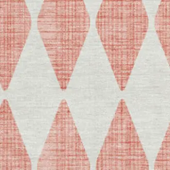 3' X 5' Salmon And Ivory Diamond Washable Area Rug With UV Protection
