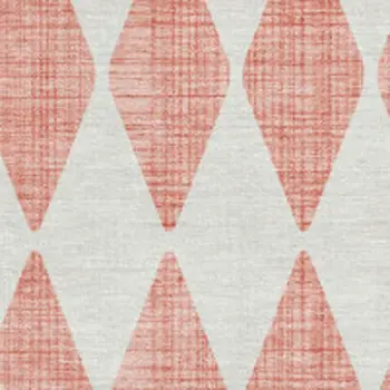 8' X 10' Salmon And Ivory Diamond Washable Area Rug With UV Protection