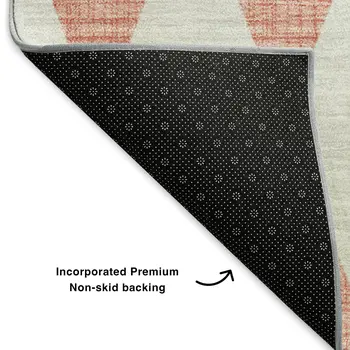 10' X 14' Salmon And Ivory Diamond Washable Area Rug With UV Protection