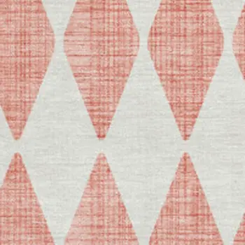 10' X 14' Salmon And Ivory Diamond Washable Area Rug With UV Protection