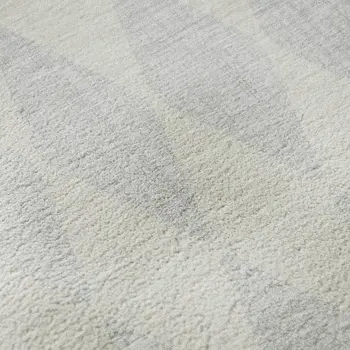 3' X 5' Silver And Ivory Diamond Washable Area Rug With UV Protection