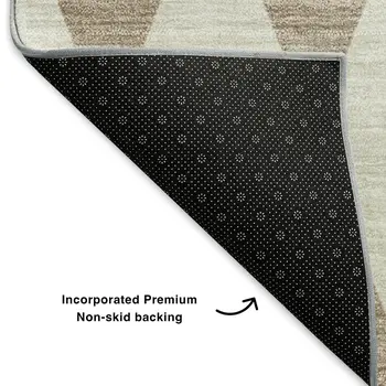 8' X 10' Taupe And Ivory Diamond Washable Area Rug With UV Protection