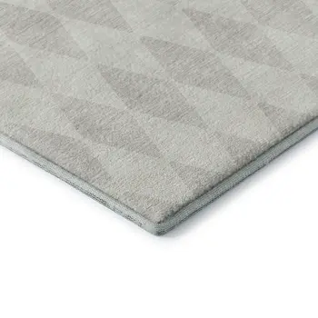 8' Ivory And Beige Diamond Washable Round Rug With UV Protection