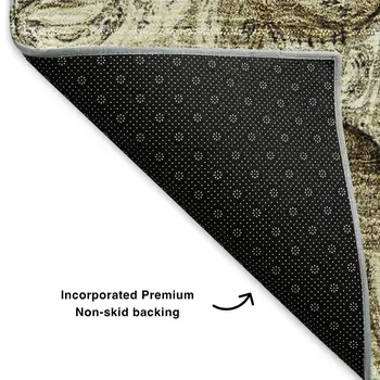 8' X 10' Beige And Brown Abstract Washable Area Rug With UV Protection
