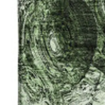 3' X 5' Green And Charcoal Abstract Washable Area Rug With UV Protection