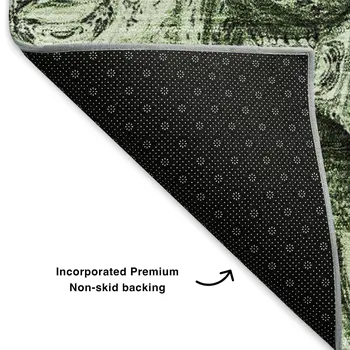8' X 10' Green And Charcoal Abstract Washable Area Rug With UV Protection
