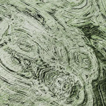8' X 10' Green And Charcoal Abstract Washable Area Rug With UV Protection